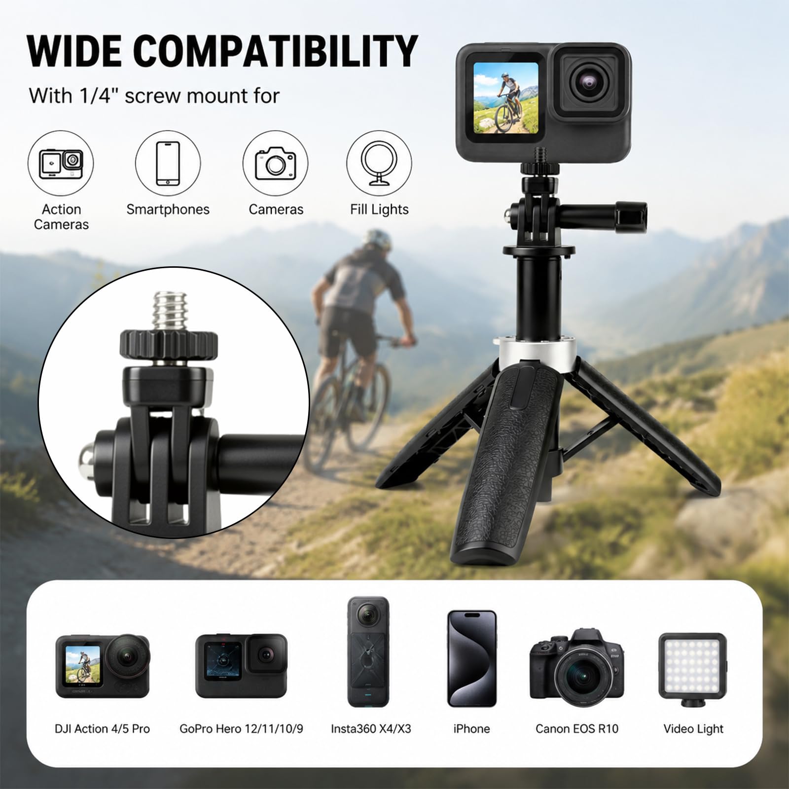 Mini Extendable Tripod Foldabl - Gopro Action Camera Hero 13 Black recension och pris