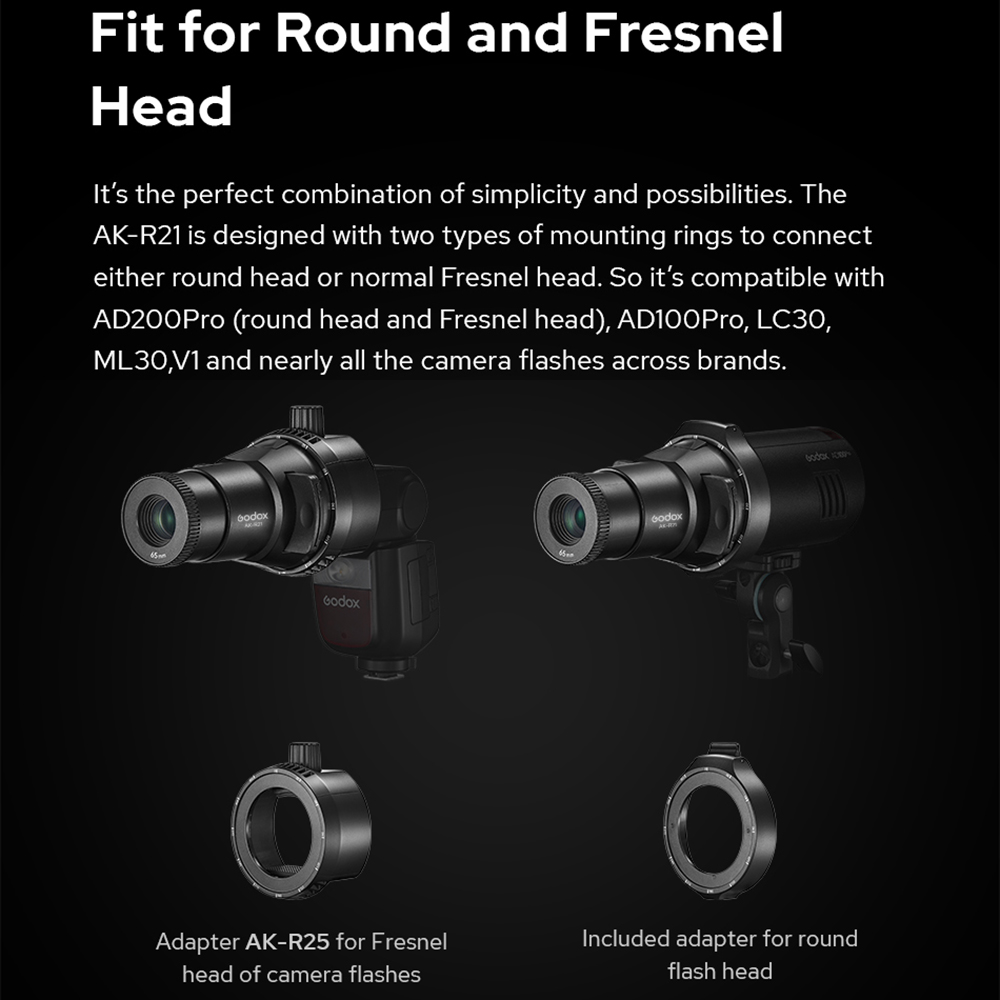 Godox AK-R21 Accessory Project - Fresnel Lens Attachment recension och pris